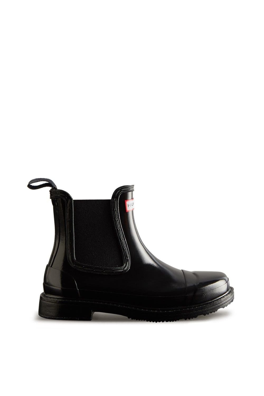 Hunter Hunter Women's Black 'Commando' Gloss Chelsea Boots - 4