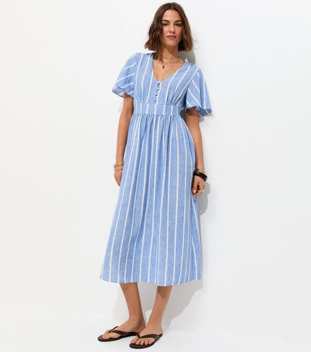 New Look Women's Blue Stripe Woven Midi Dress New Look - 3