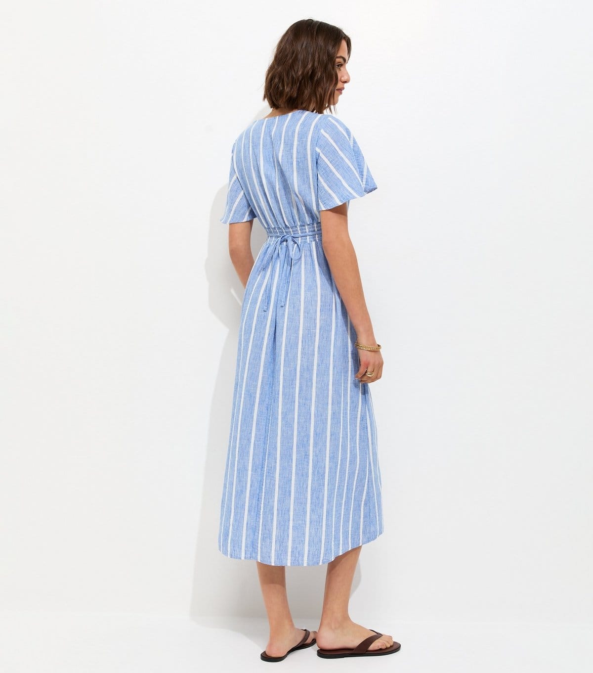 New Look Women's Blue Stripe Woven Midi Dress New Look - 4