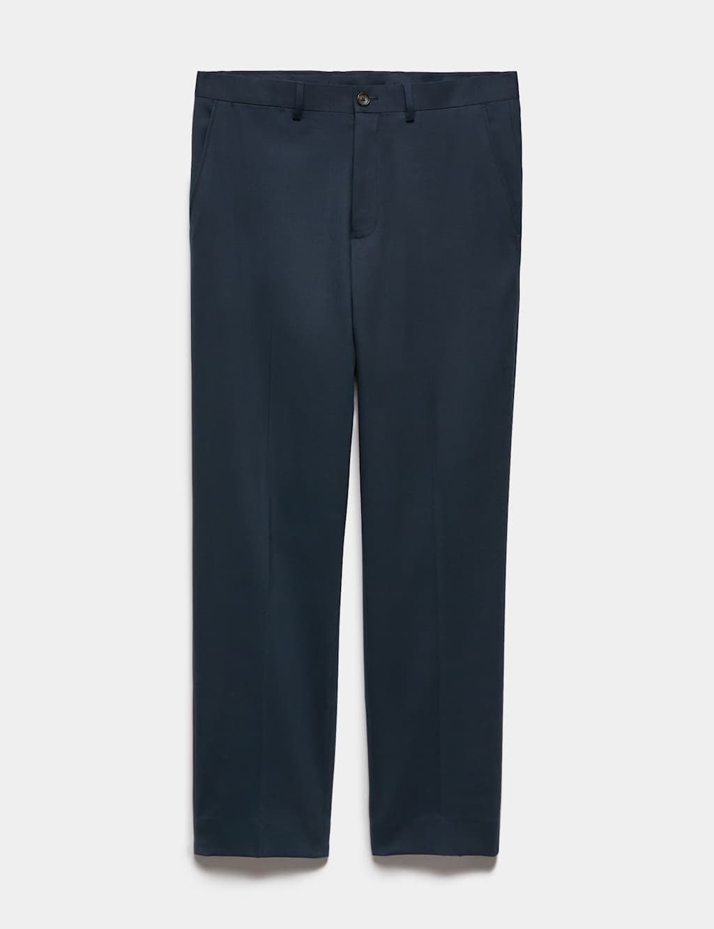 Marks & Spencer M&S Regular Fit Wool Blend Trousers Navy