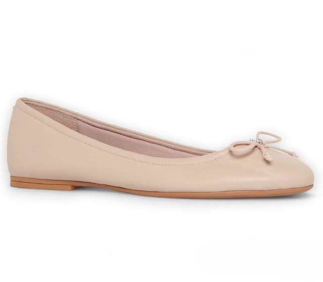 Windsor Smith Windsor Smith Women's Leather Mocassin Bellarina Flat Shoes - Babydoll in Beige - 3