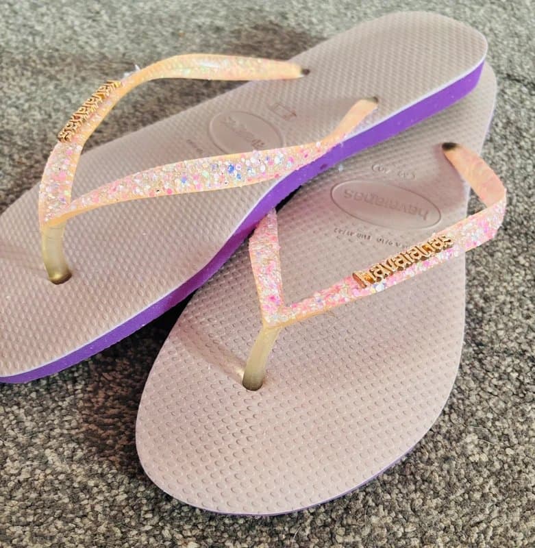 Havaianas Havaianas mermaid rare glitter sparkle sandoes wedding 39/40 hen do party holiday 6/7 same day post