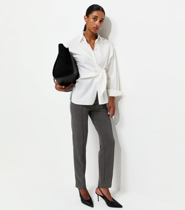 New Look Women's Dark Grey Jersey Twill Slim Leg Trousers New Look - 3