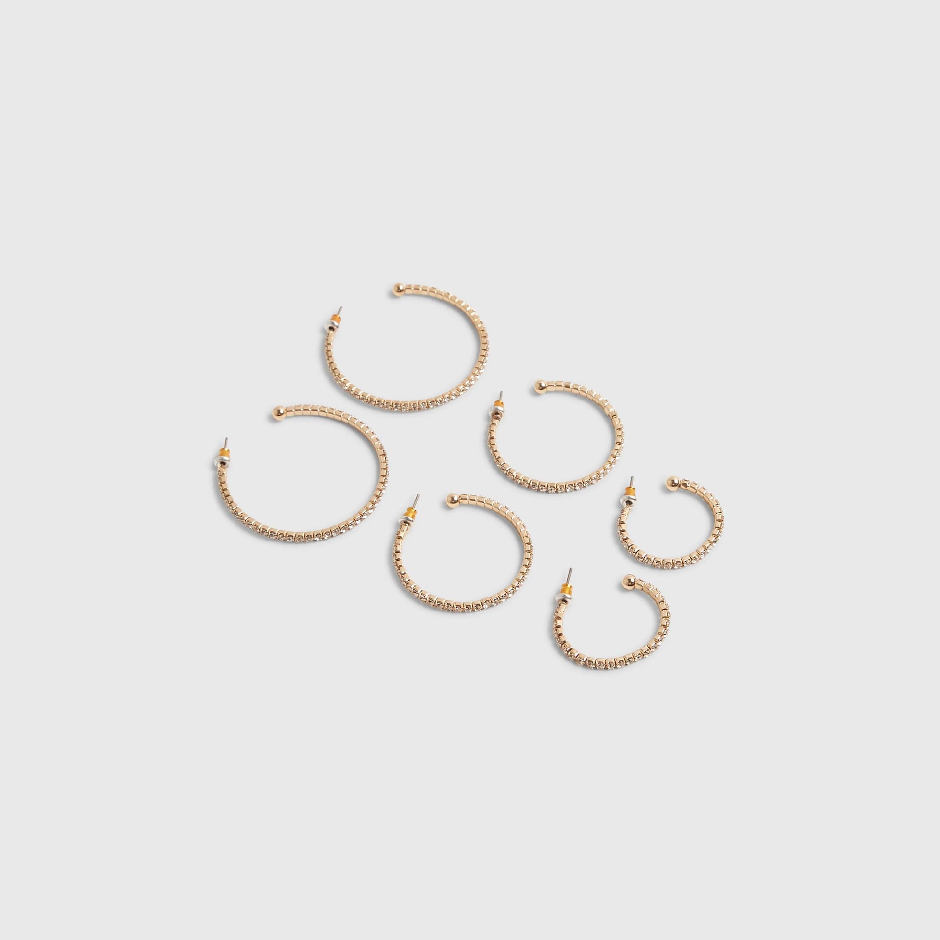 River Island River Island Womens Gold Diamante Hoop Earring Pack