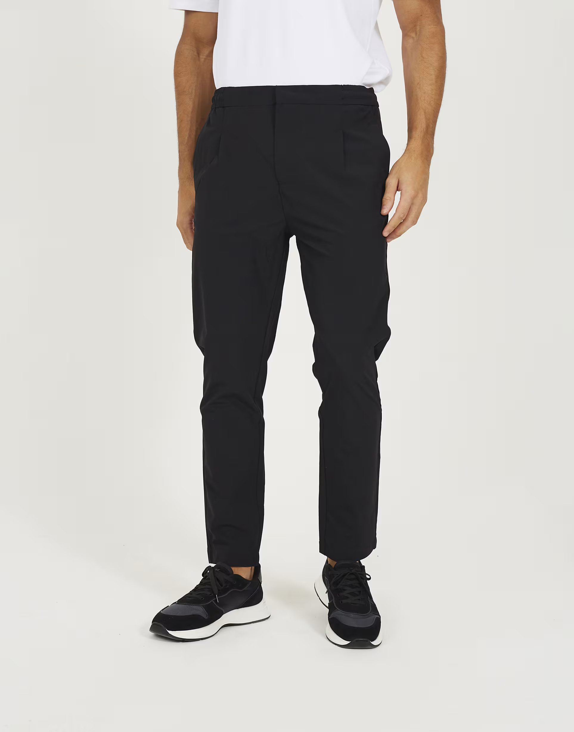 ASOS Brave Soul Elasticated waist chino style trousers in black - 1