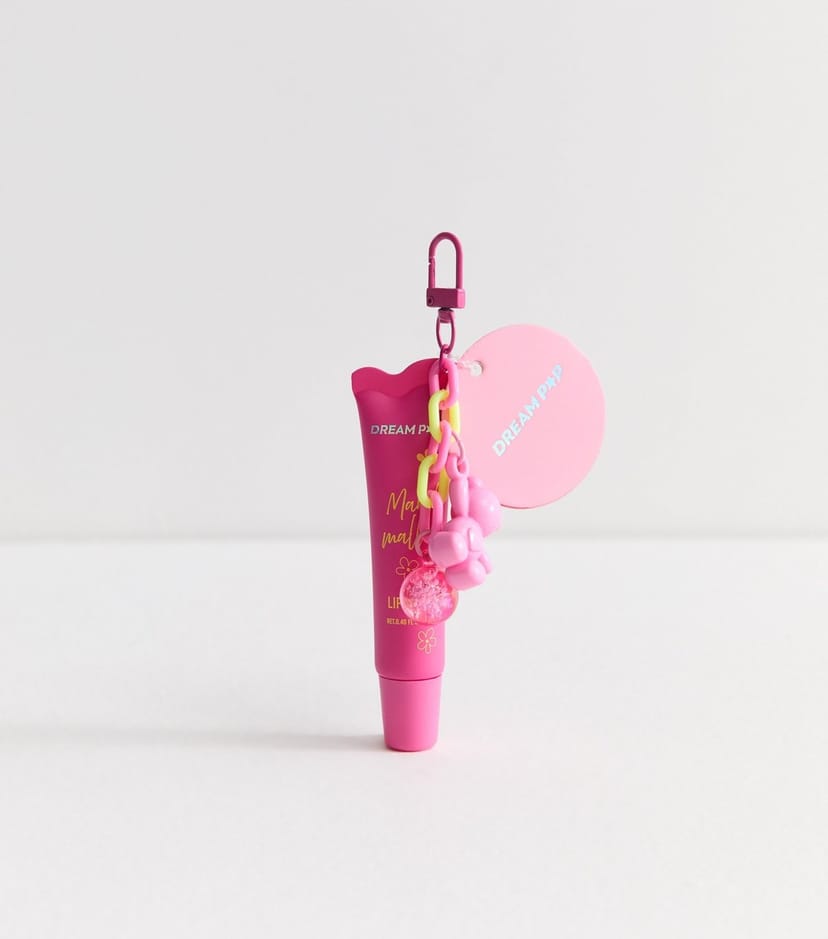 New Look Bright Pink Marshmallow Lip Gloss Key Ring New Look - 1