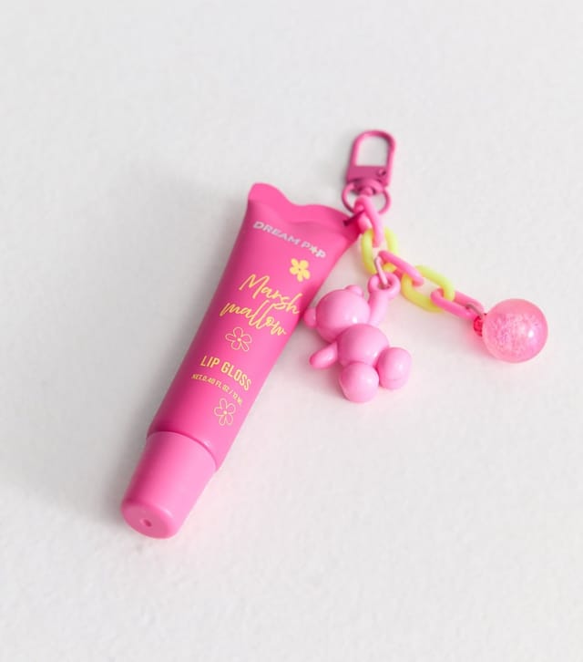 New Look Bright Pink Marshmallow Lip Gloss Key Ring New Look - 2