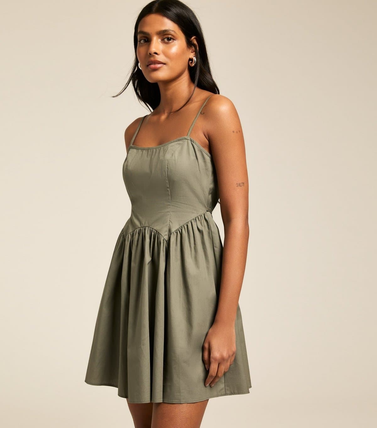 New Look Women's Khaki Strappy Mini Dress New Look