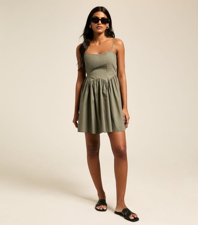 New Look Women's Khaki Strappy Mini Dress New Look - 3