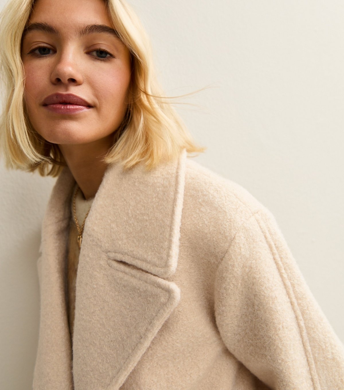 New Look Women's Cream Textured Single Breasted Coat New Look - 2