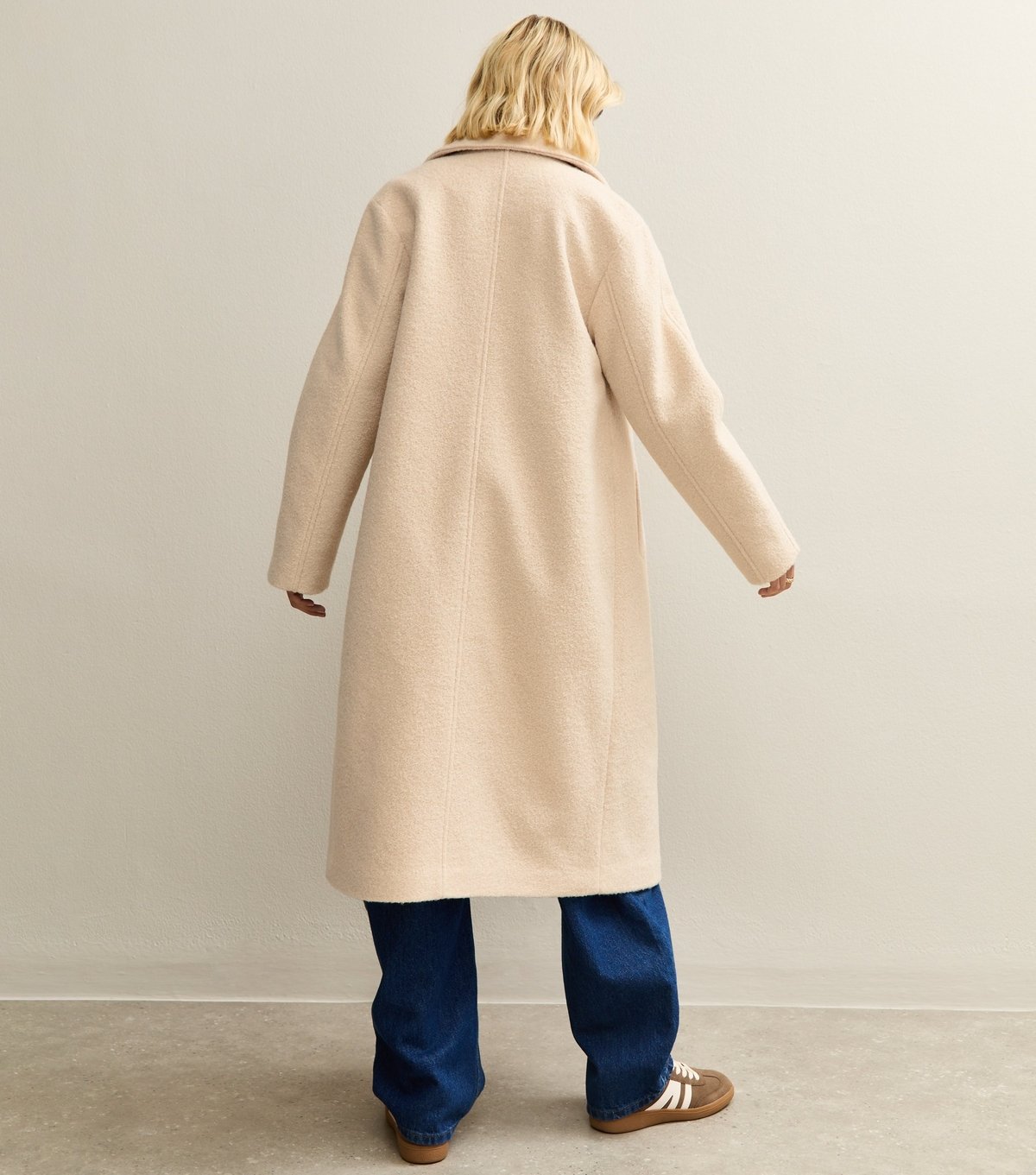 New Look Women's Cream Textured Single Breasted Coat New Look - 4