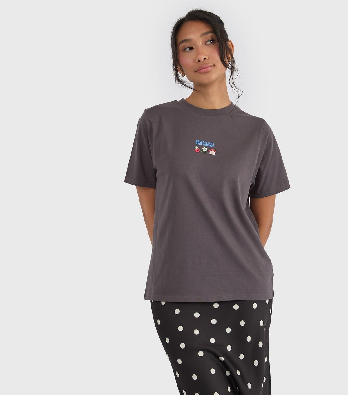 Custard Women's Black Hello Kitty T-Shirt Custard New Look