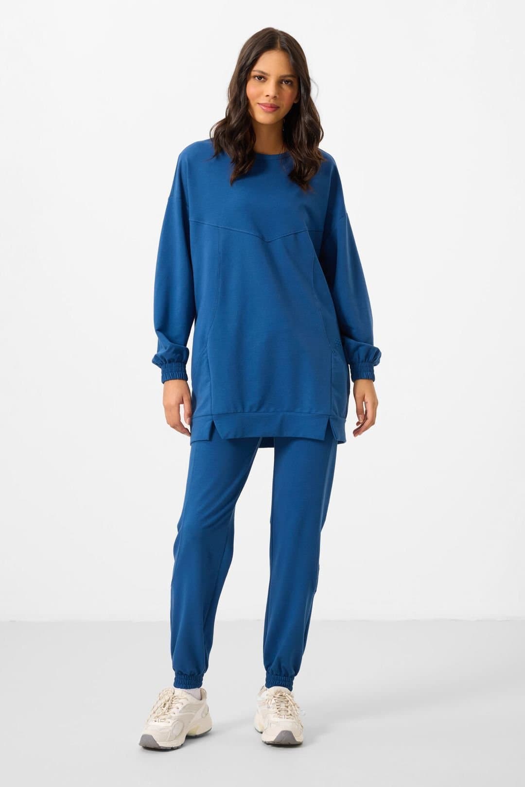 Tommy Life Tommy Life Women's Oversized Fleece Sweatshirt & Pants Set in Blue