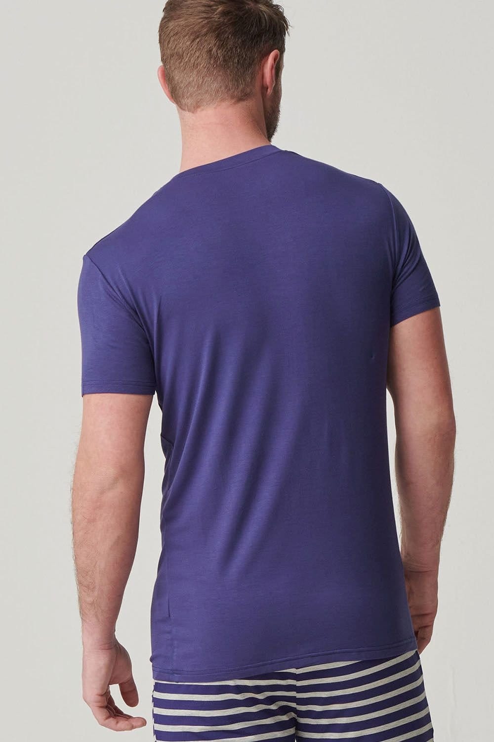 British Boxers British Boxers Men's Two Pack "Grey Marl & Navy" Bamboo T-Shirts in Light Grey - 4