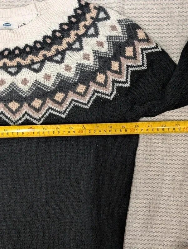 Reclaimed Vintage Black Multi Chunky Knit Sweater UK Size Large