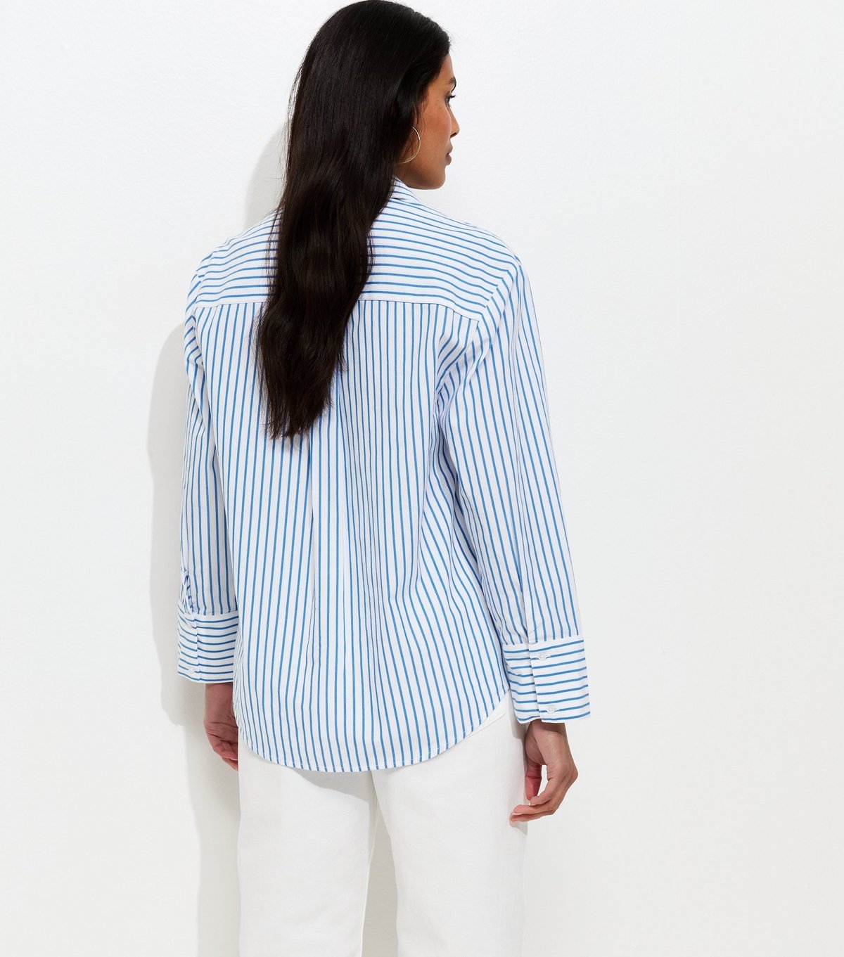 New Look Women's Blue Cotton Striped Oversized Shirt New Look - 4