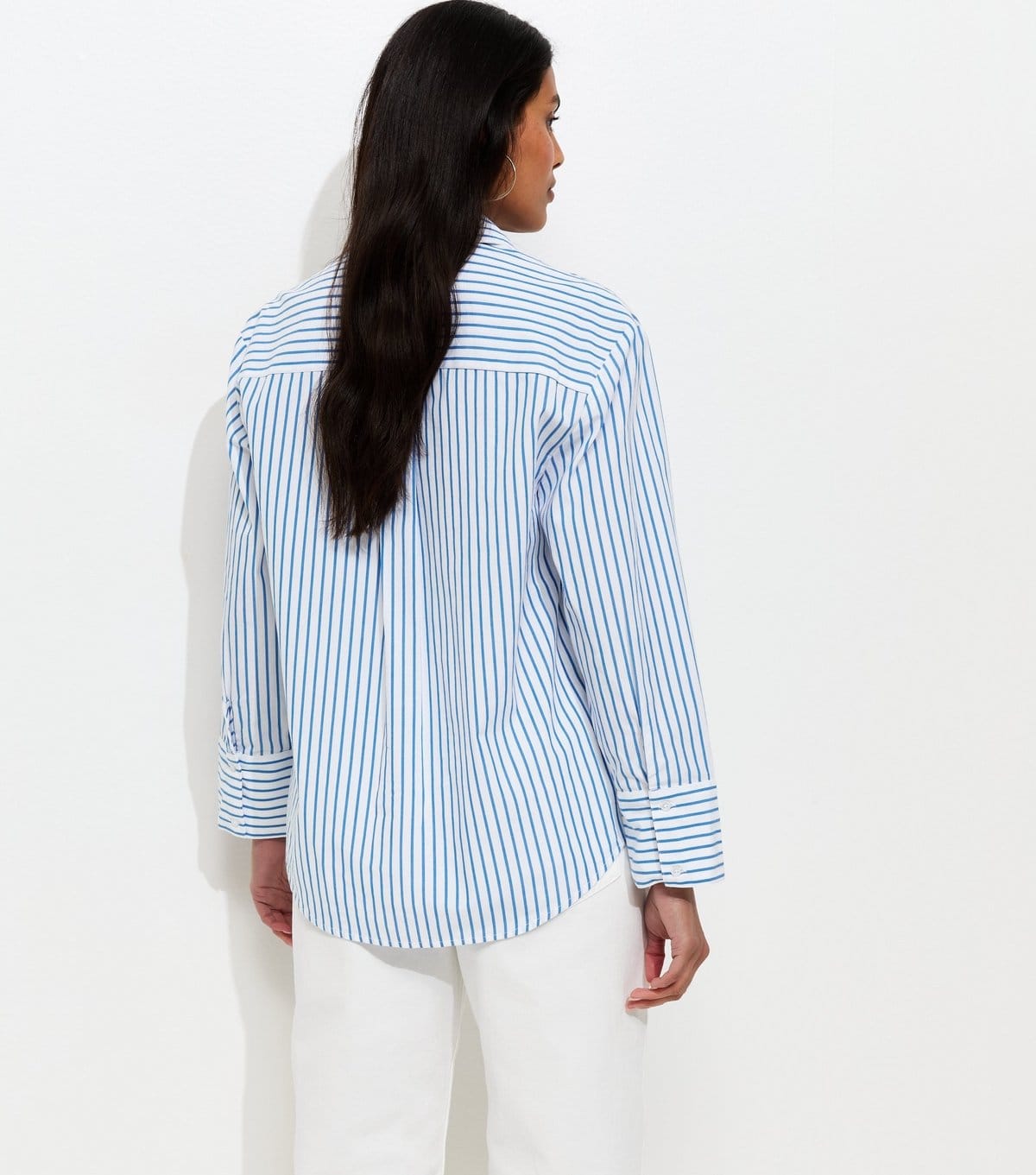 New Look Women's Blue Cotton Striped Oversized Shirt New Look - 4