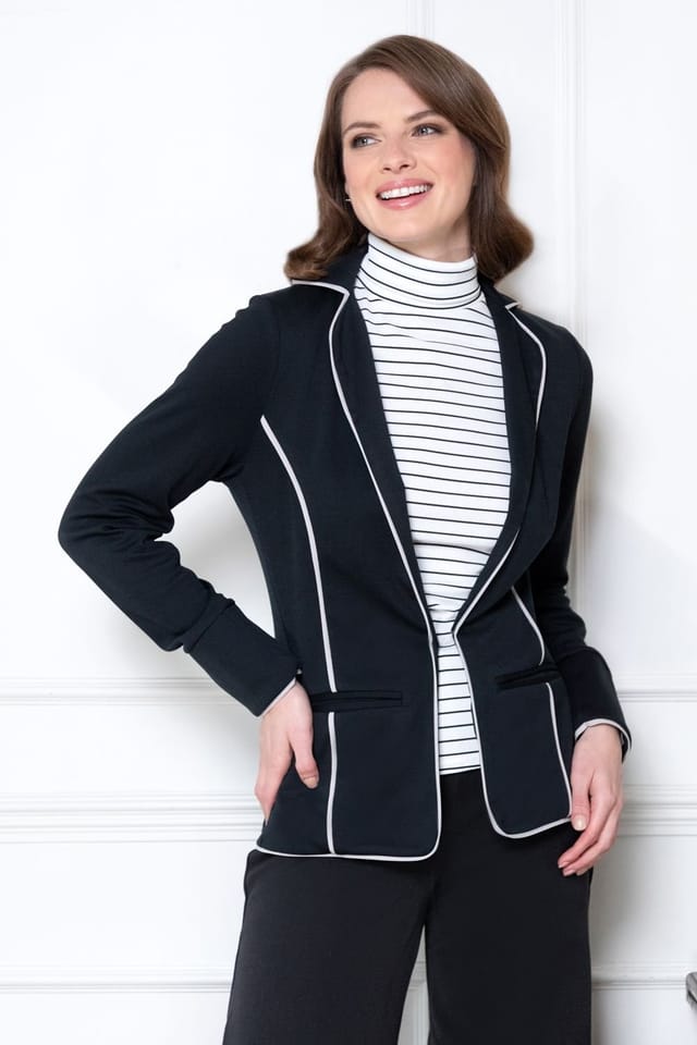 Hot Squash Hot Squash Women's Piping Detail Jacket in Black - 2