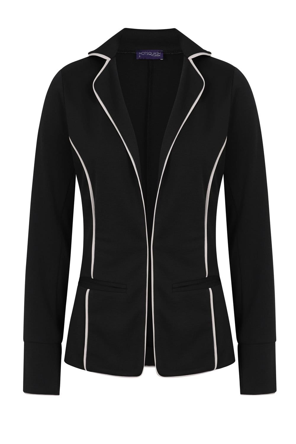 Hot Squash Hot Squash Women's Piping Detail Jacket in Black - 4