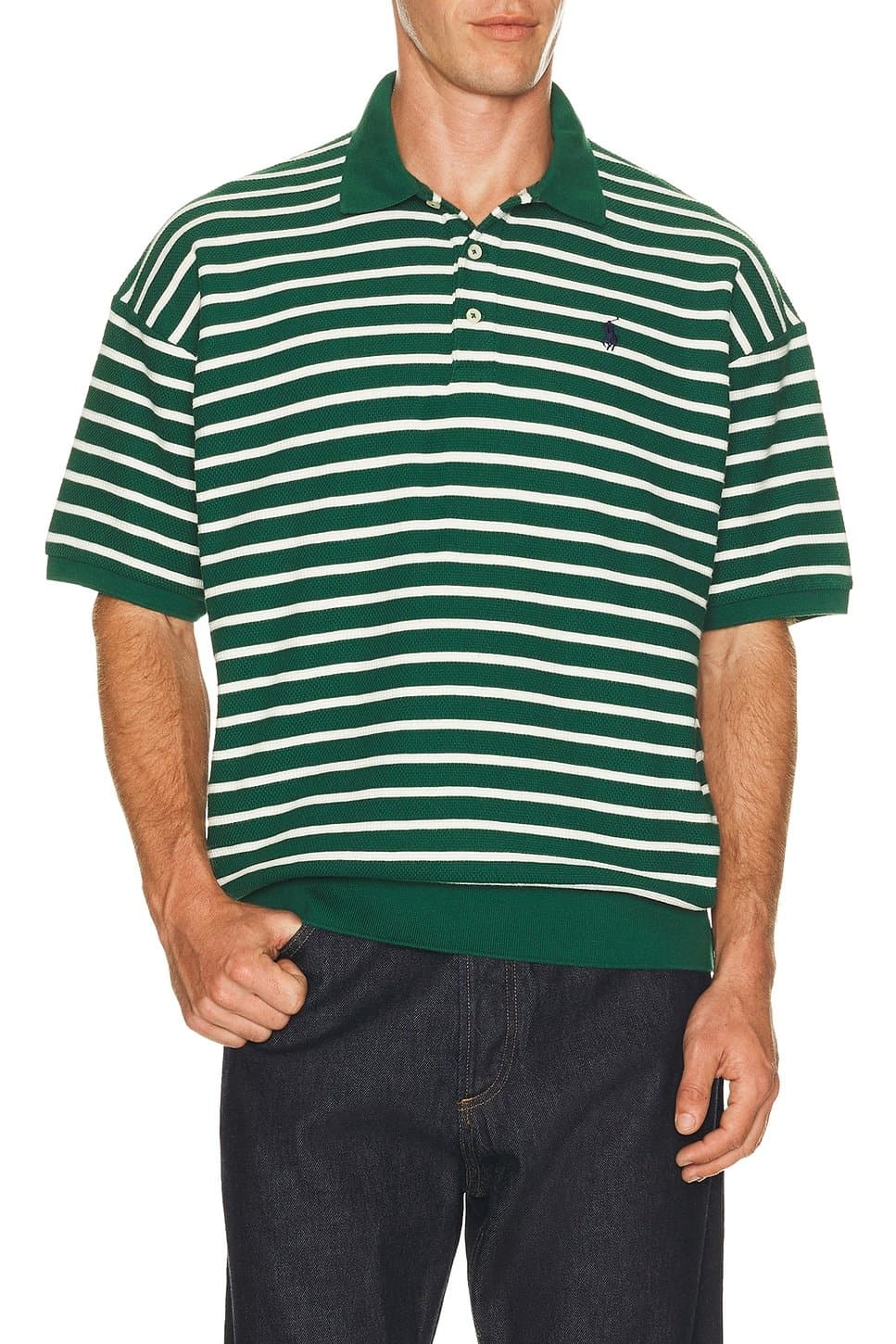 revolve Jacquard Textured Striped Polo