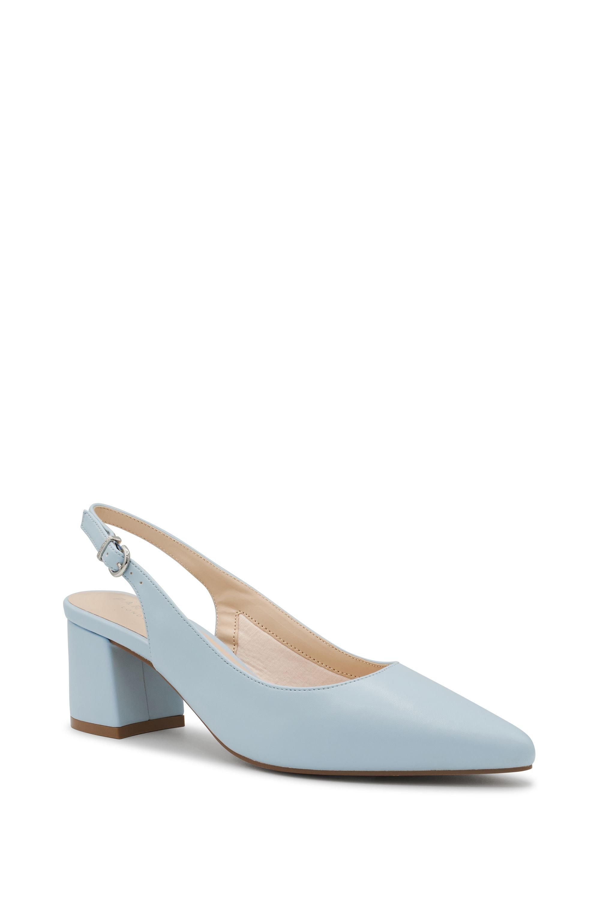 Paradox London Paradox London Women's 'Isadora' Block Heel Slingback Court Shoes in Baby Blue - 2
