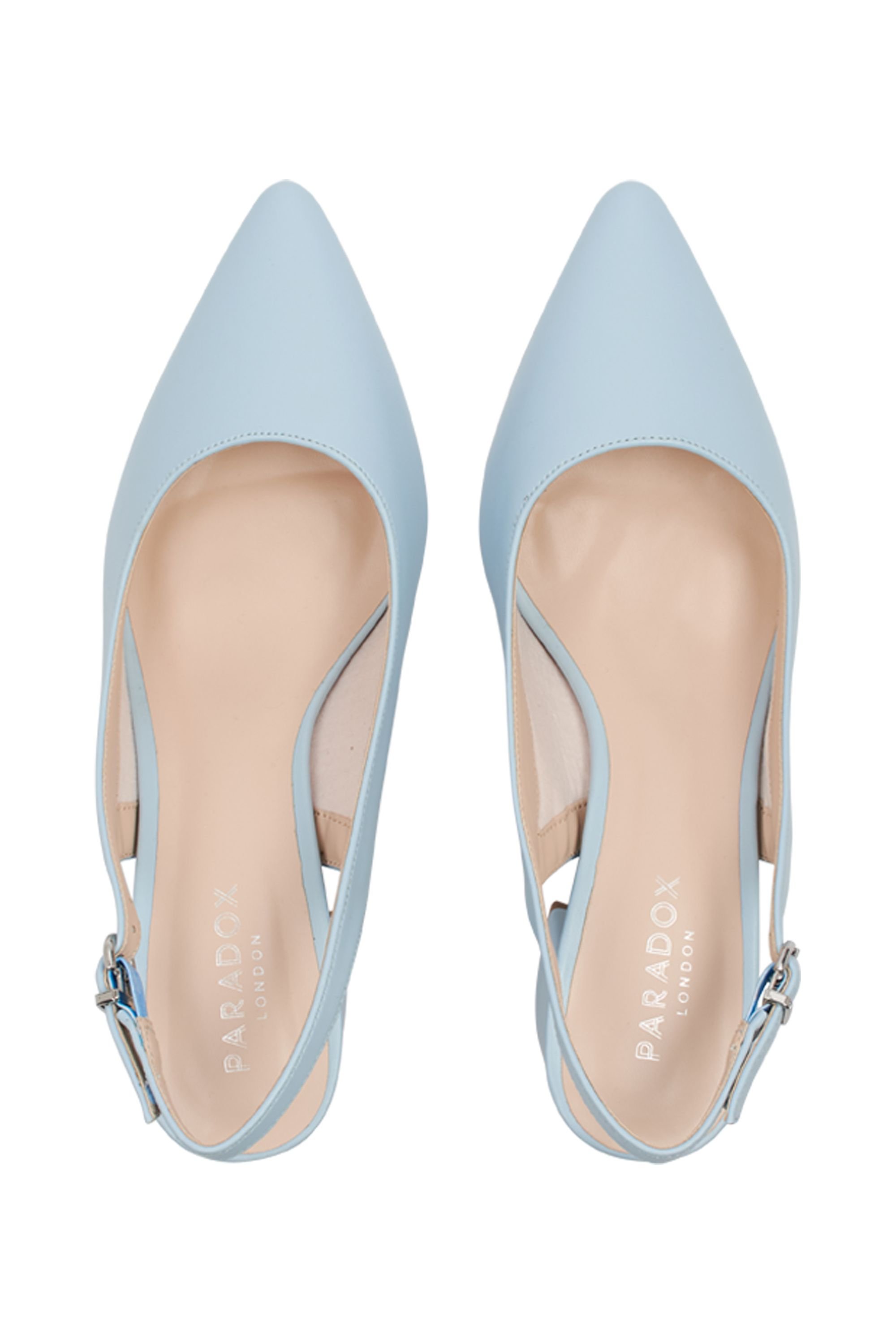 Paradox London Paradox London Women's 'Isadora' Block Heel Slingback Court Shoes in Baby Blue - 3