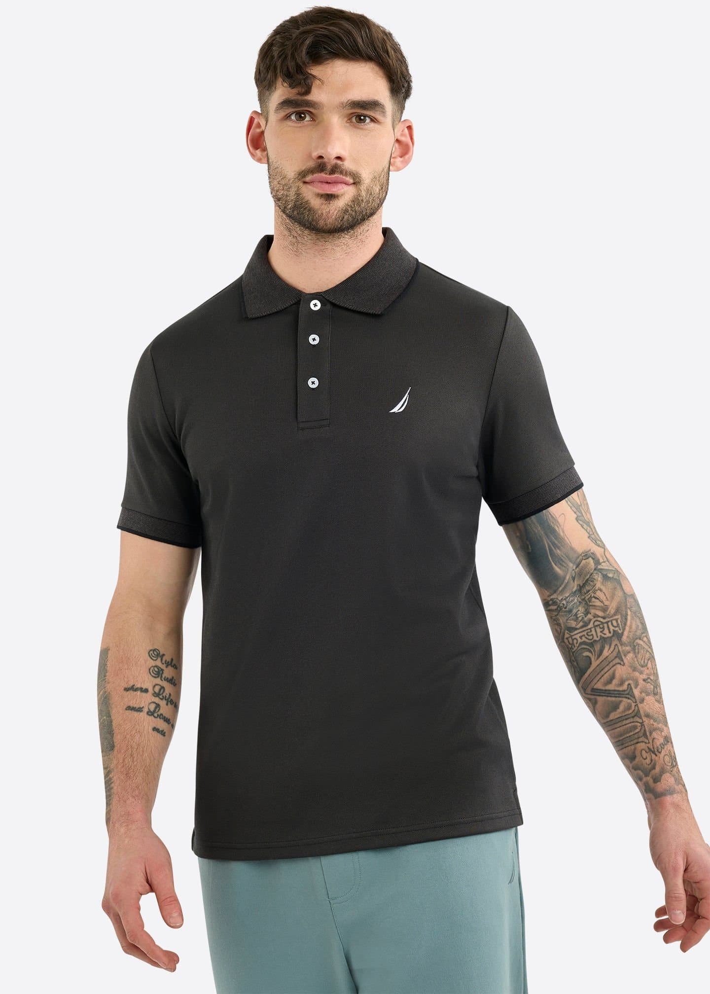 Nautica Nautica Men's Harlyn Slim Fit Polo Shirt in Black