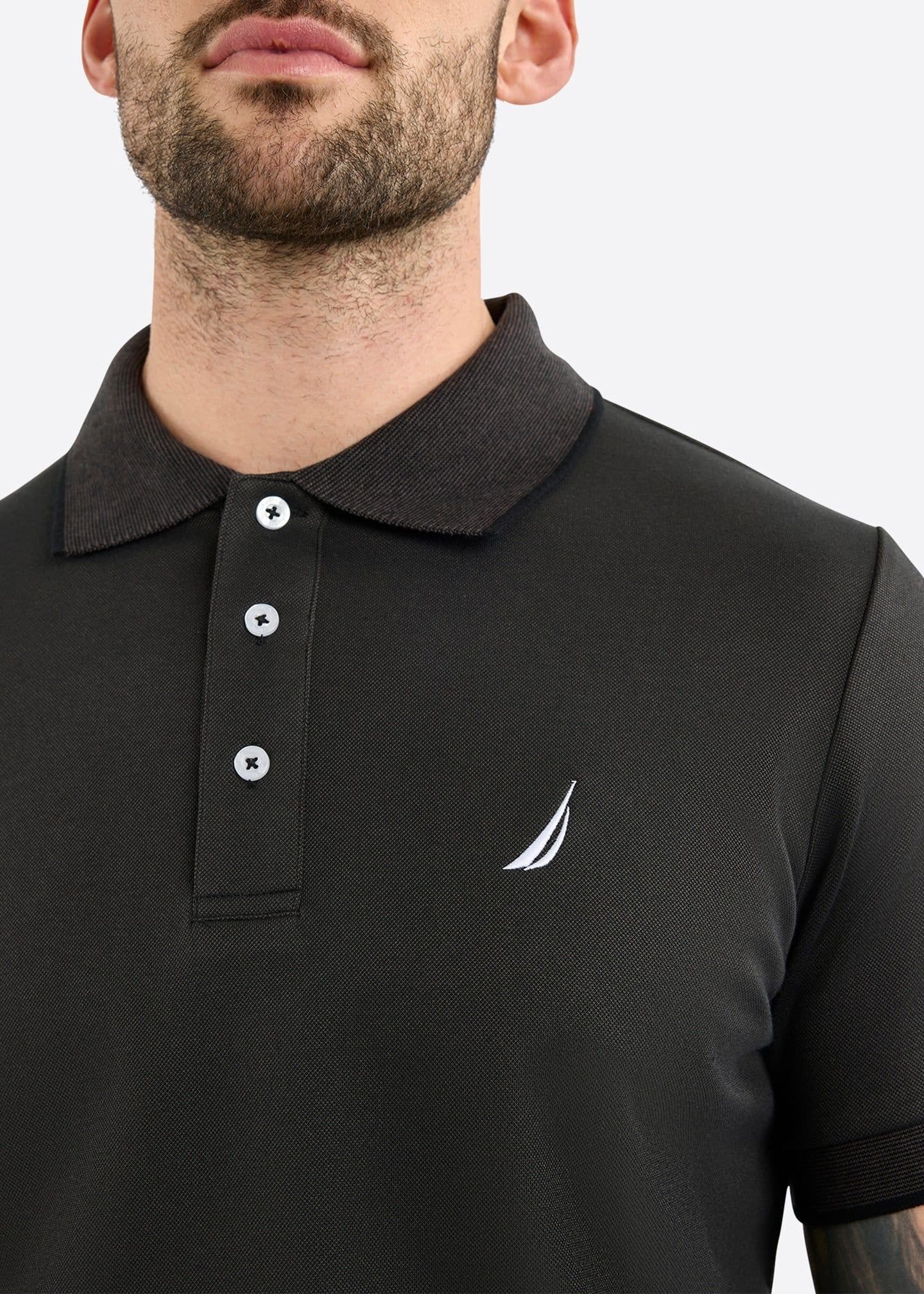 Nautica Nautica Men's Harlyn Slim Fit Polo Shirt in Black - 4