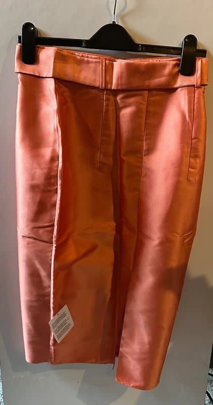 ASOS ASOS Luxe satin midi pencil skirt in coral Size 12