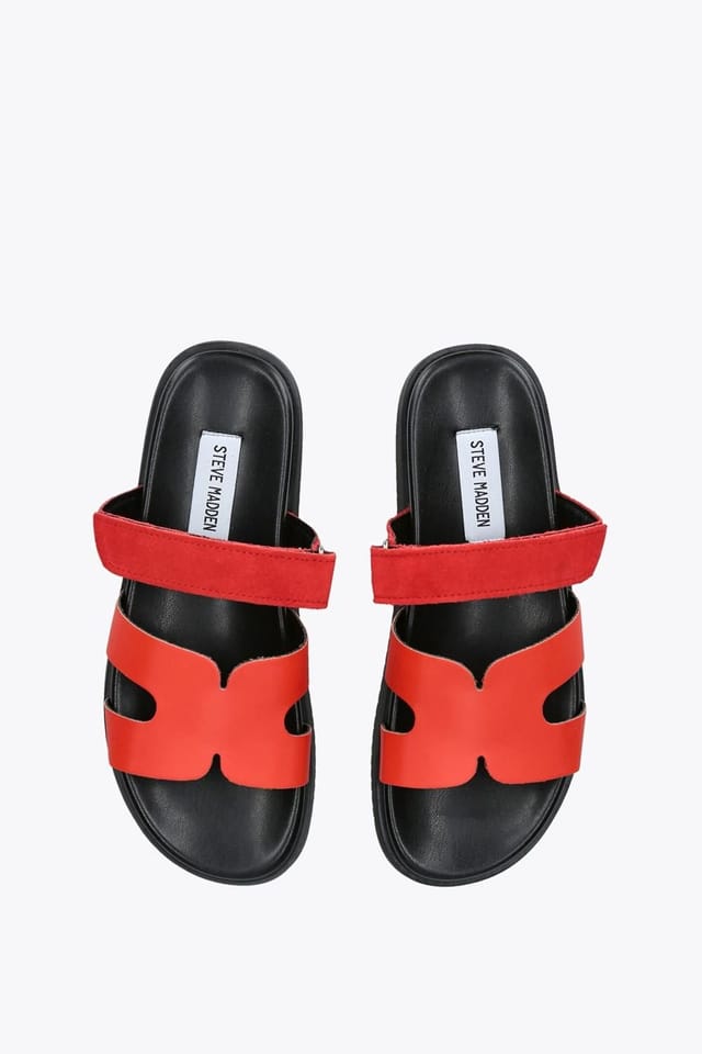 Steve Madden STEVE MADDEN Women's 'Missile' Suede Leather Sandals in Red - 2