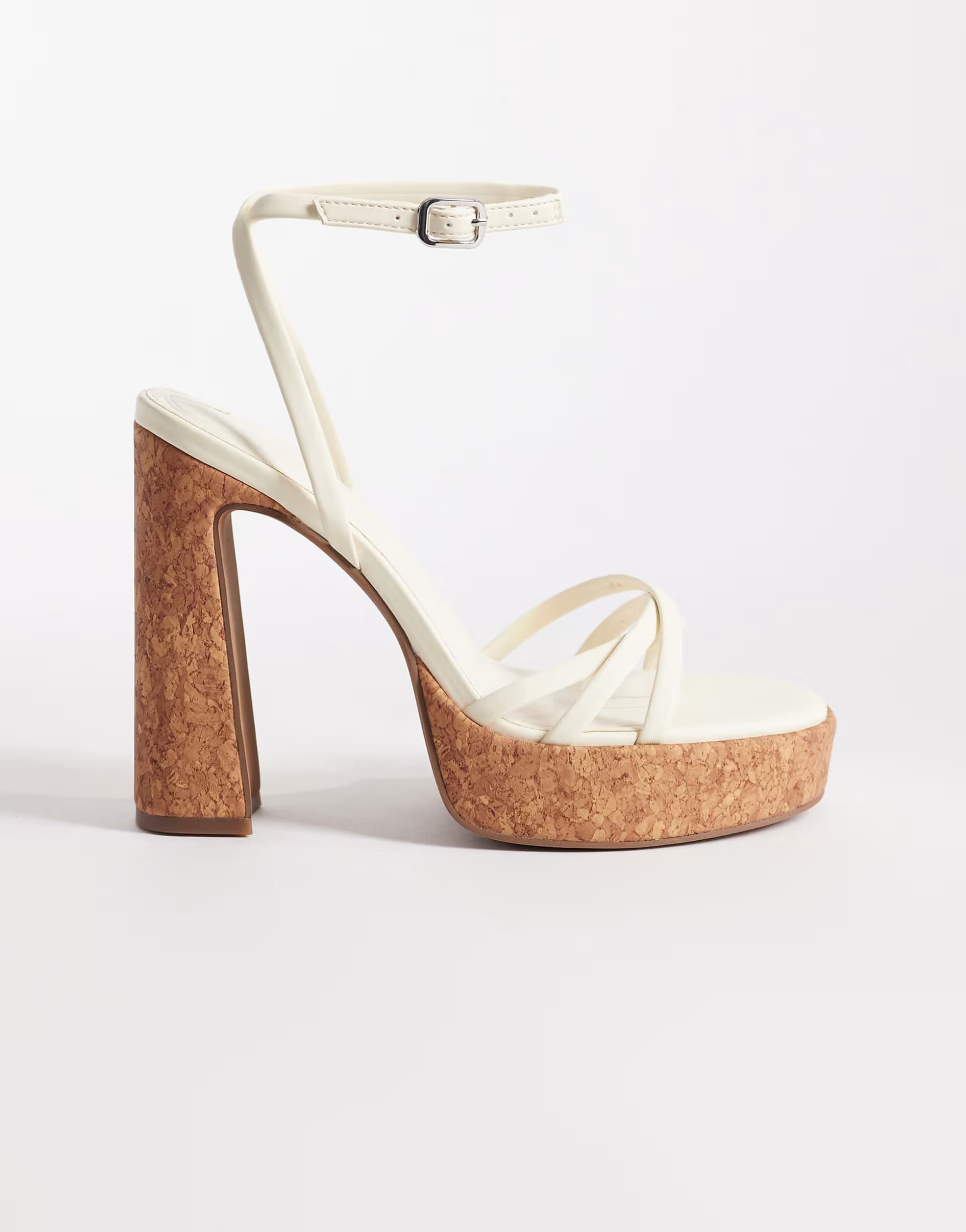 ASOS ASOS Nancy Strappy Platform High Heeled Sandals in Off White