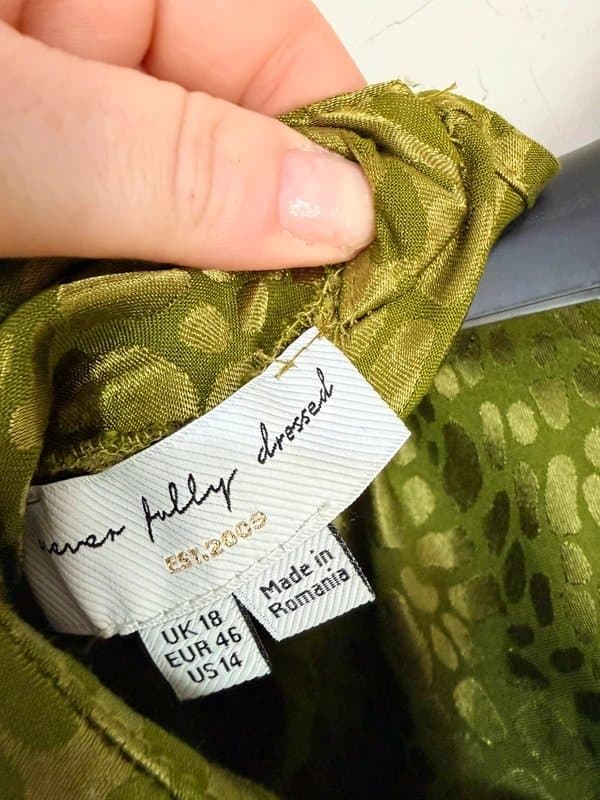 Never Fully Dressed Never Fully Dress jewel green leopard bring bias cut dress size 18