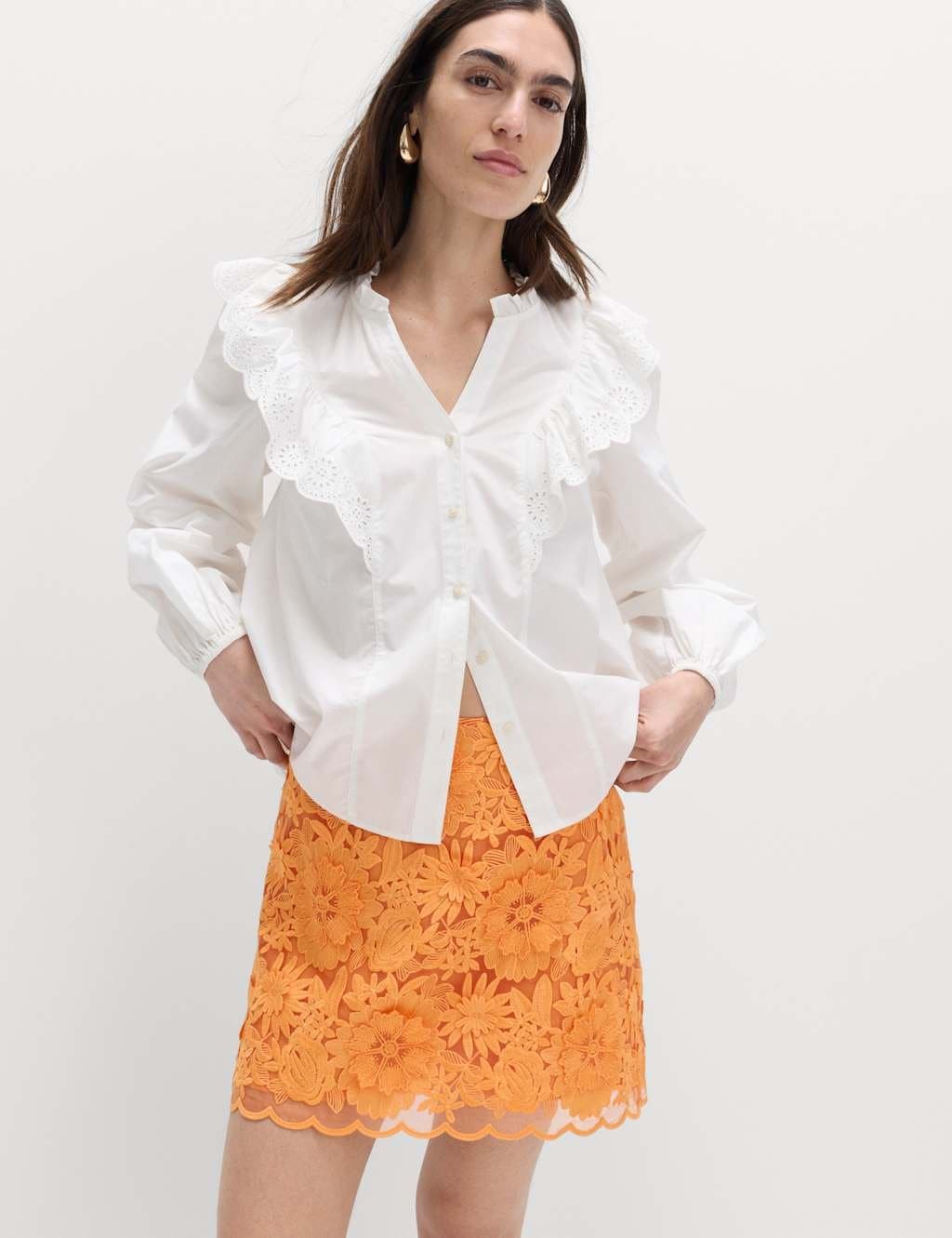 Marks & Spencer M&S Floral Applique Mini Bodycon Skirt Mango