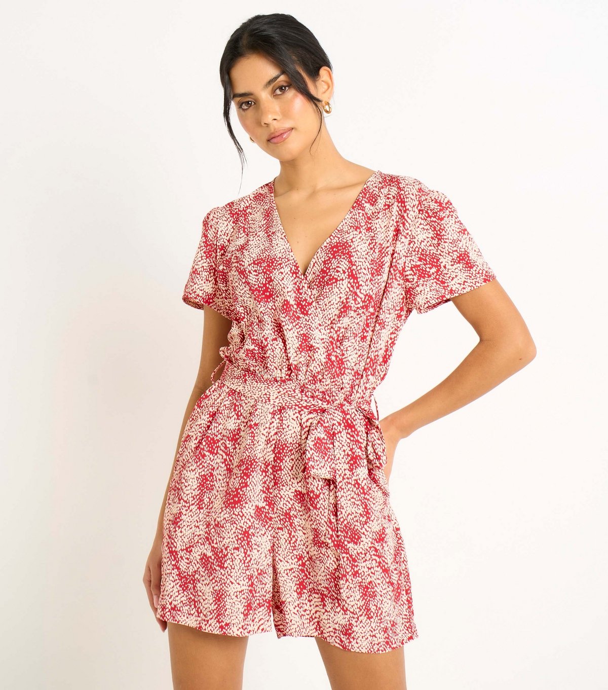 Gini London Women's Red Animal Print Playsuit Gini London New Look - 2