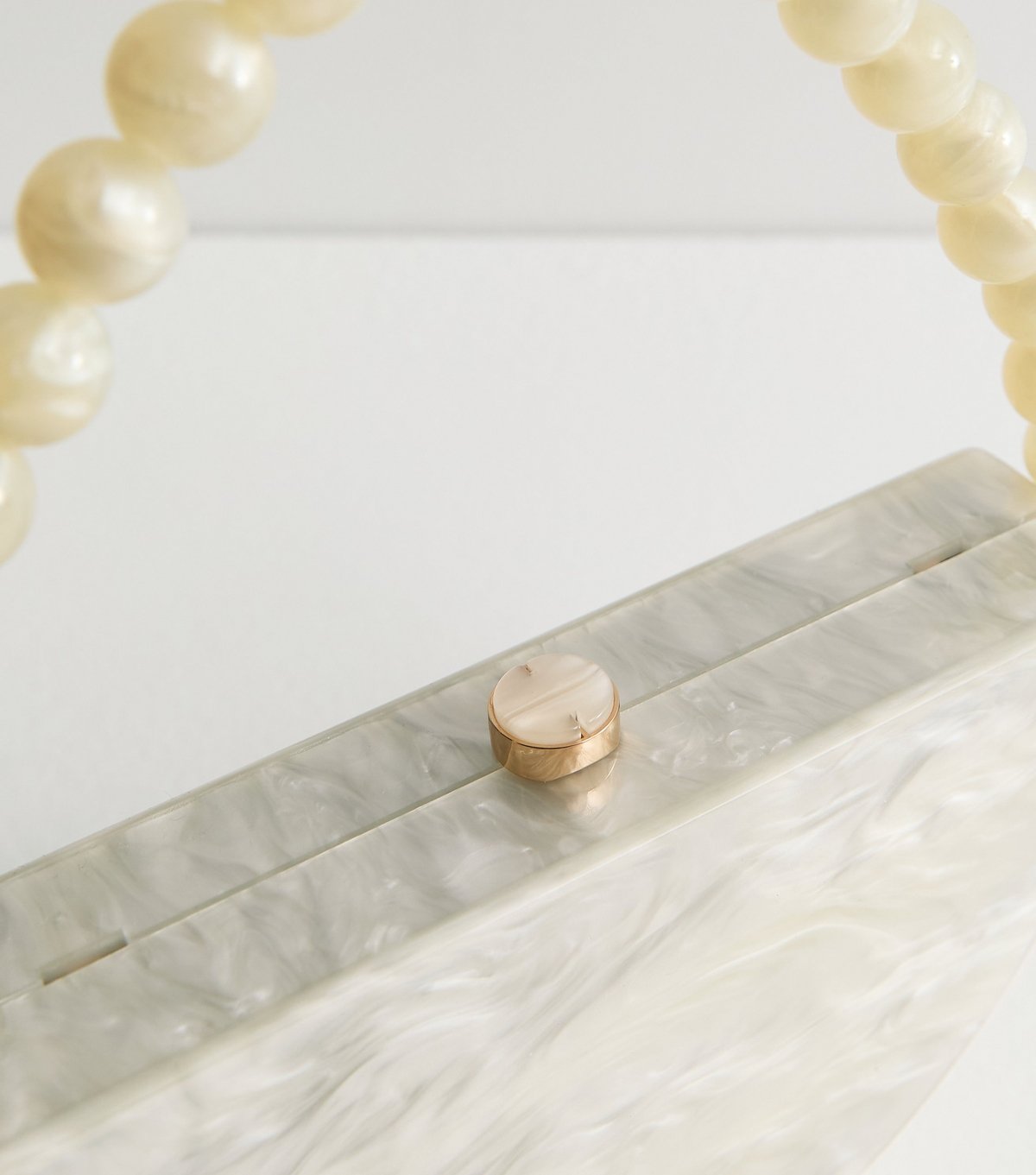 New Look Cream Pearl Effect Box Clutch New Look - 3