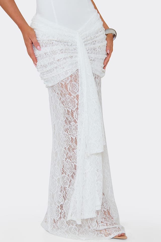 EGO EGO Women's Strappy Underwired Lace Maxi Dress in White - 3