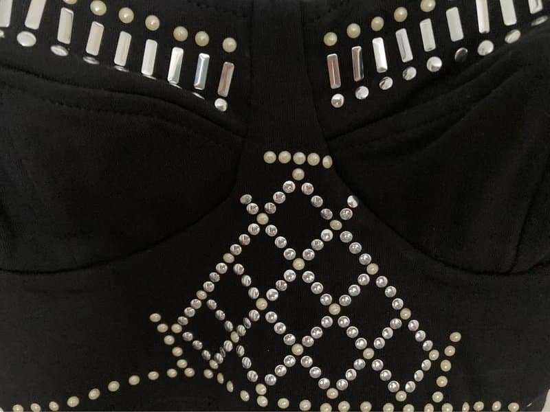 ASOS ASOS Black Crop Top New Embellished Size 8 Women’s