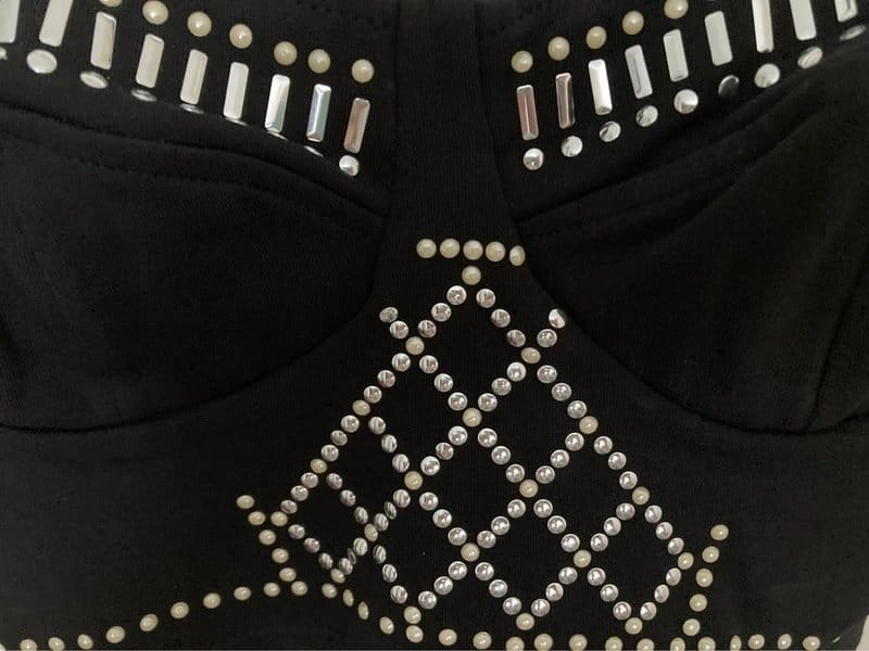 ASOS ASOS Black Crop Top New Embellished Size 8 Women’s - 1