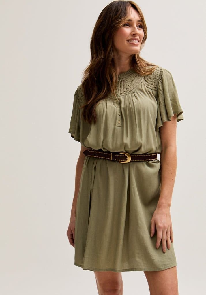 Lily and Lionel Lily and Lionel Women's Roma Angel Sleeve Mini Dress In Green