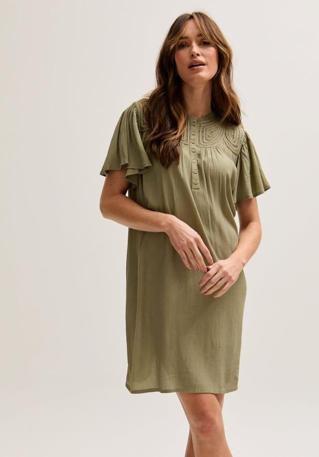 Lily and Lionel Lily and Lionel Women's Roma Angel Sleeve Mini Dress In Green - 3
