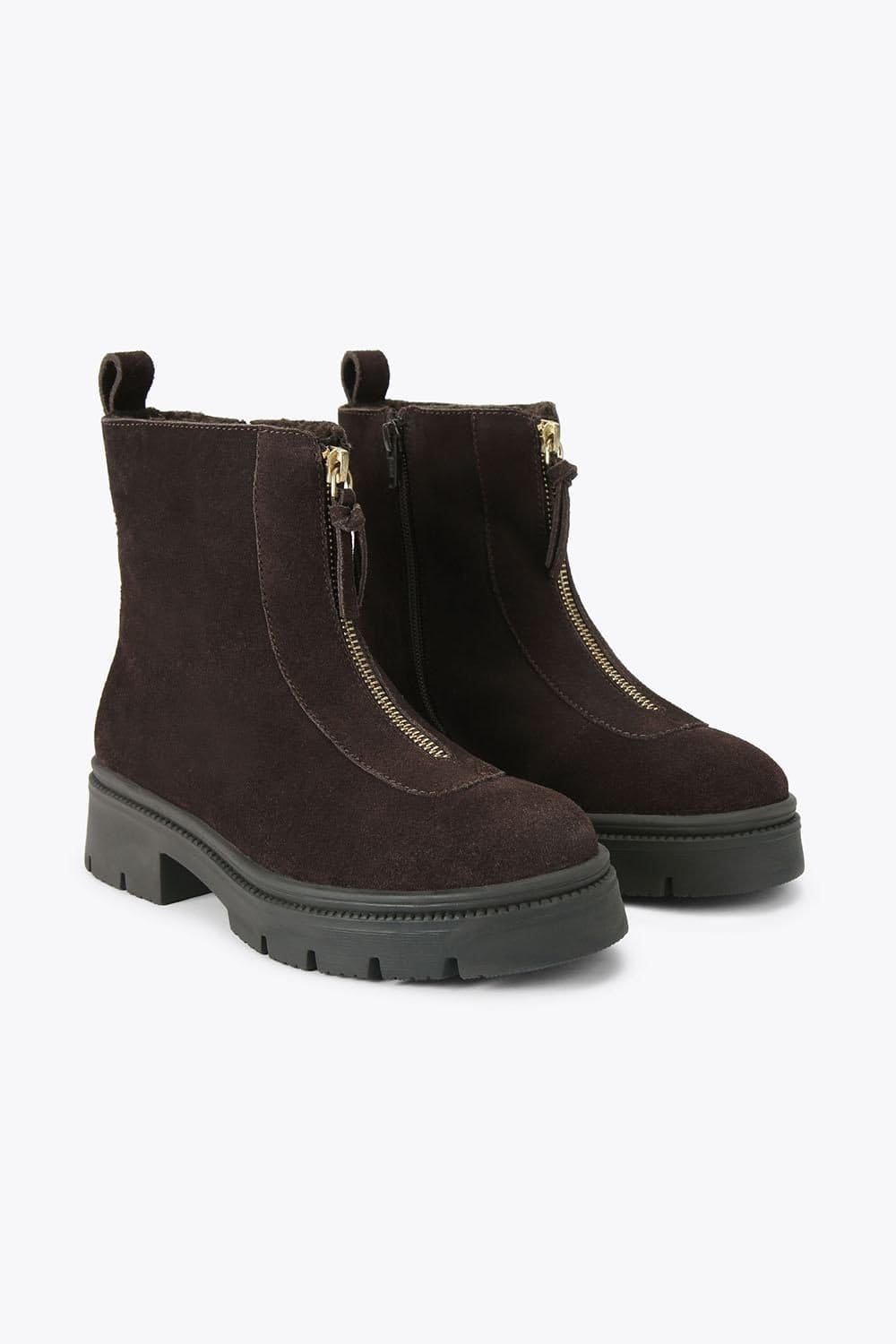 Carvela Carvela Women's 'Malfa Zip Ankle' Suede Boots in Brown - 4