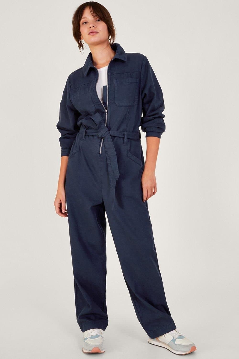 Monsoon Monsoon Women's Ally Zip-Up Jumpsuit in Blue