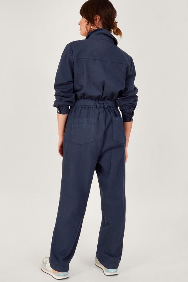 Monsoon Monsoon Women's Ally Zip-Up Jumpsuit in Blue - 3