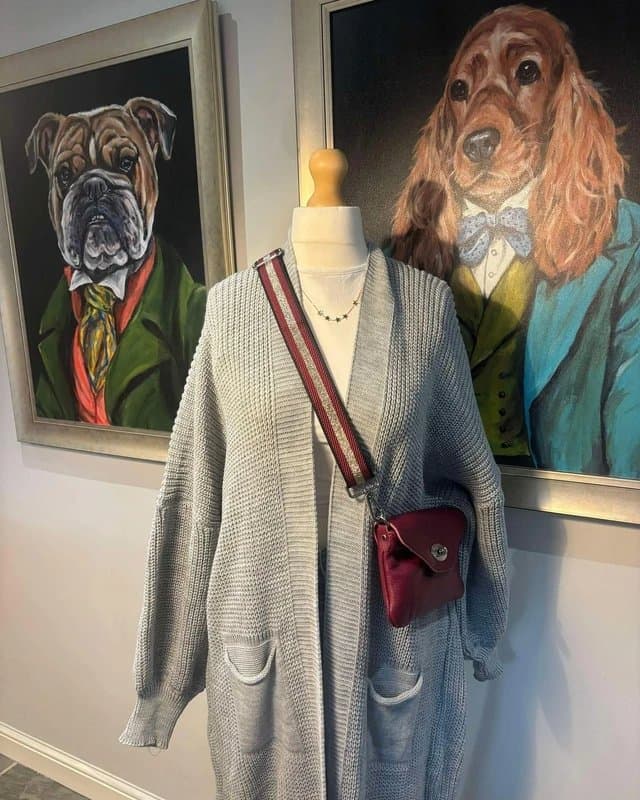 Cardigan Long grey knit cardigan bnwt