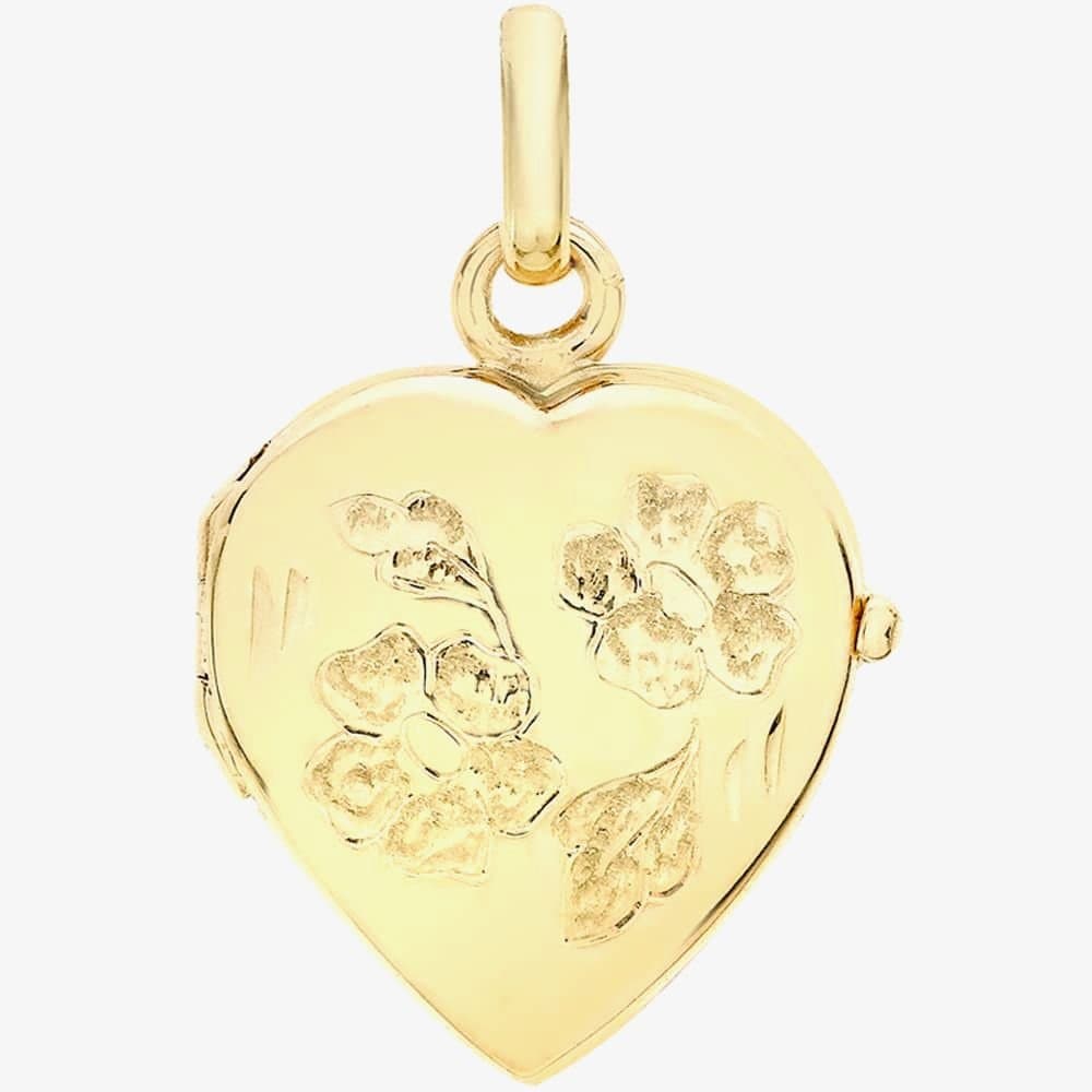 T.H.Baker T.H.Baker Women's 9ct Gold Heart Daisy Locket Chain 1-65-1713
