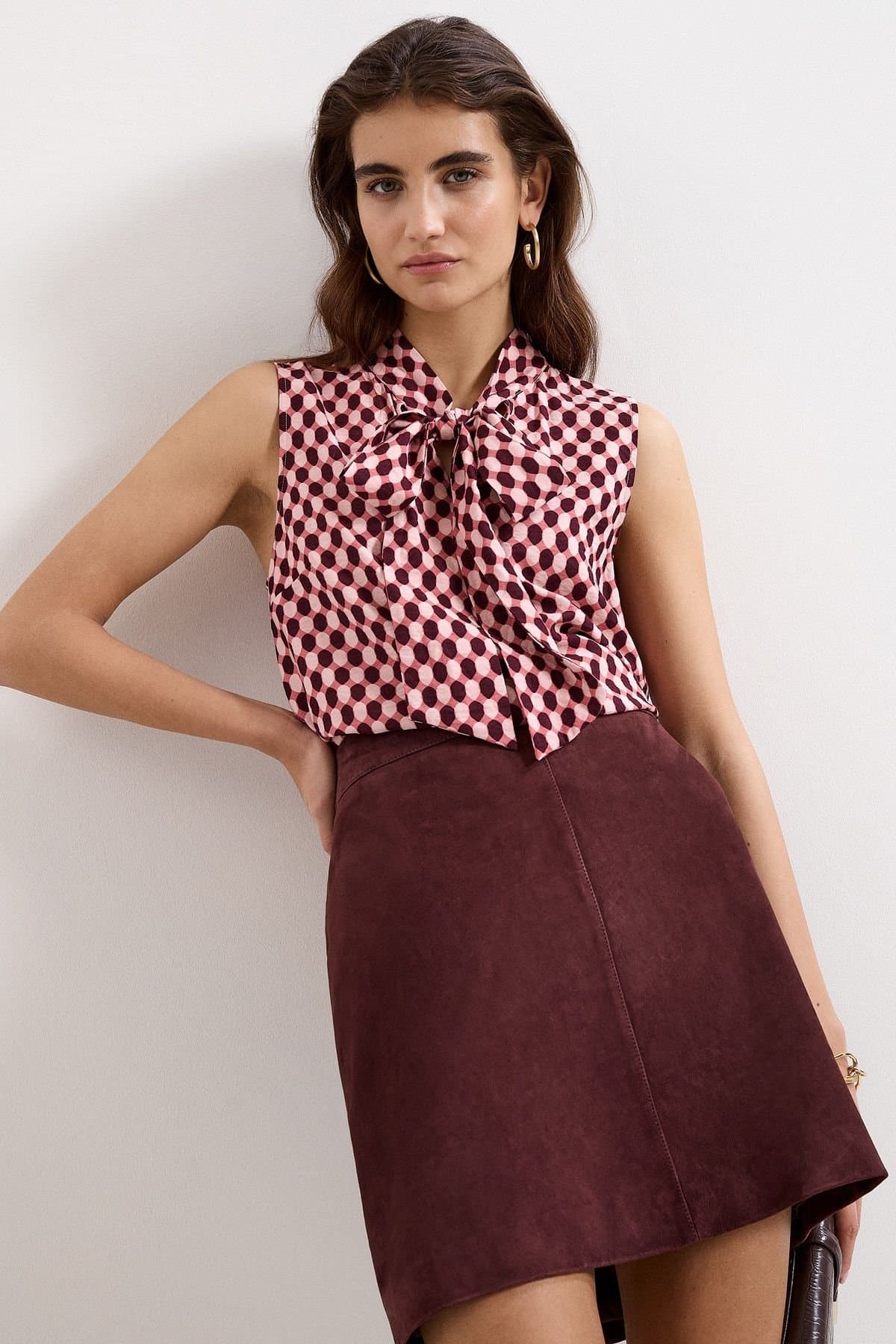 Phase Eight Phase Eight Women's Junie Geo Top in Chocolate
