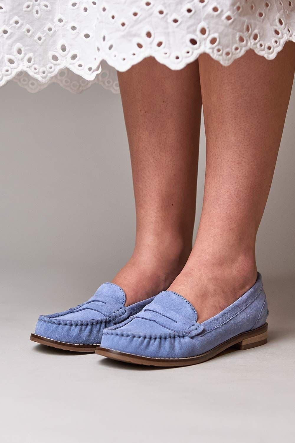 Moshulu Moshulu Pale Blue Suede Loafers