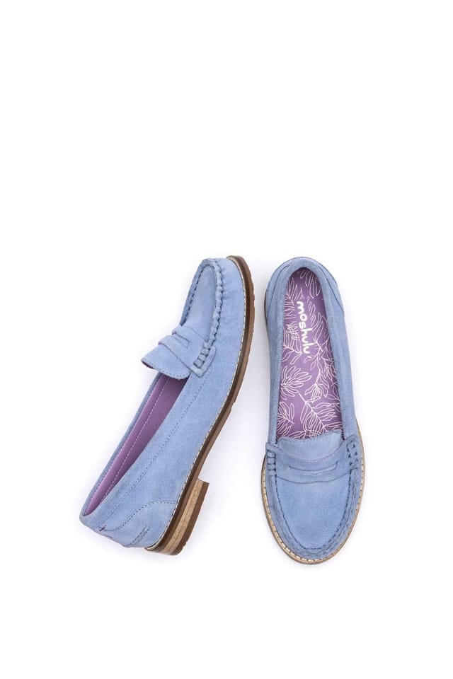 Moshulu Moshulu Women's 'Petrel Suede' Suede Loafers in Pale Blue - 2