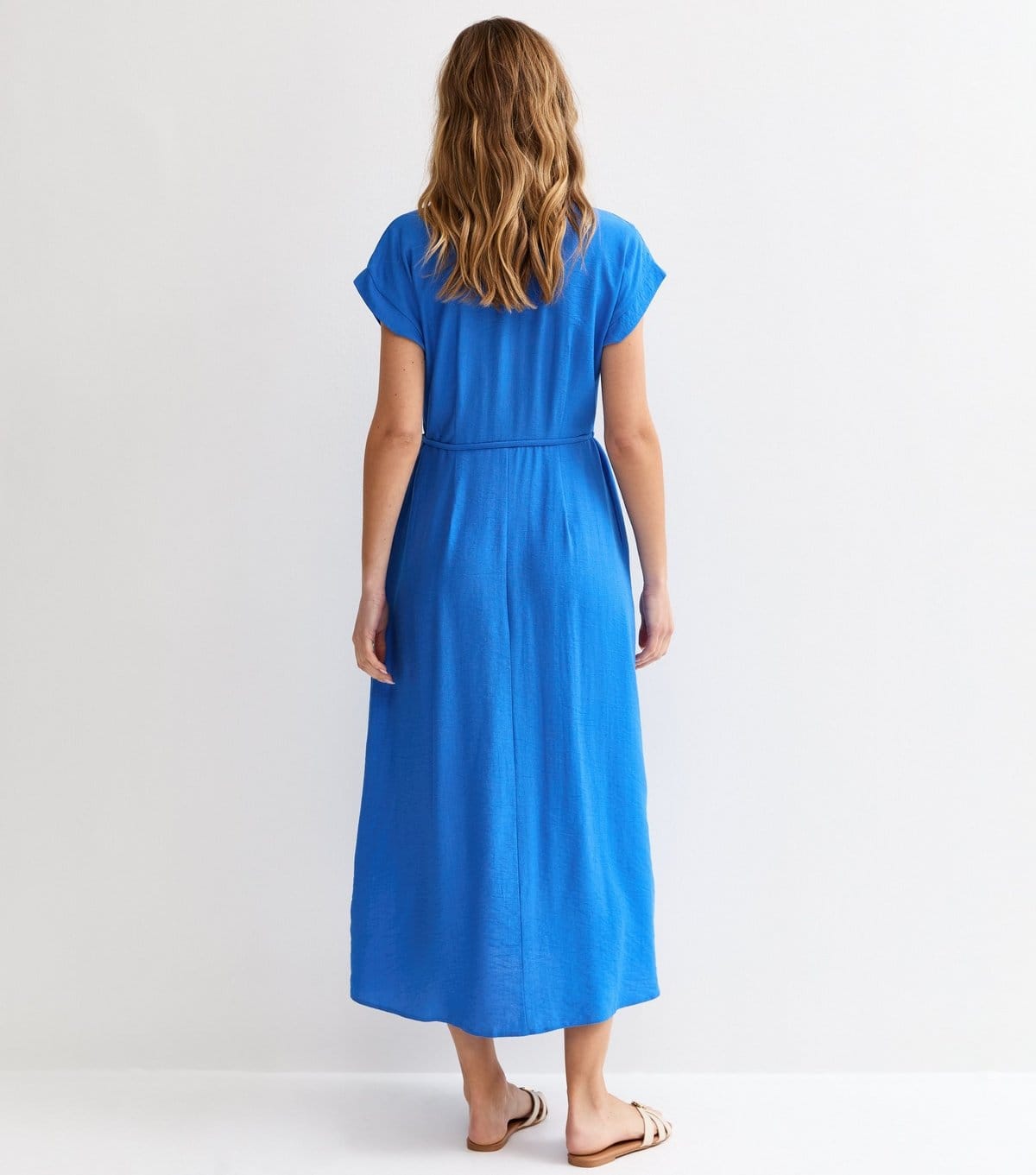 New Look Women's Bright Blue Toggle Shirt Midi Dress New Look - 4