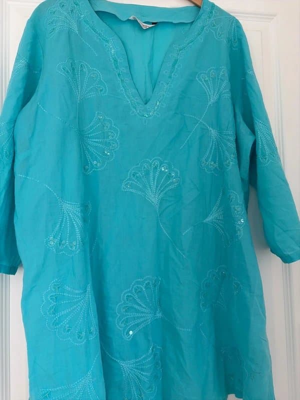 New Look Vintage Y2K old label new look sequin embroidered beach dress